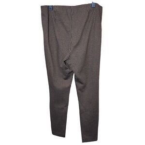 J.Jill Ponte Leggings Womens Size L Petite Houndstooth Brown Black Pull On Pants